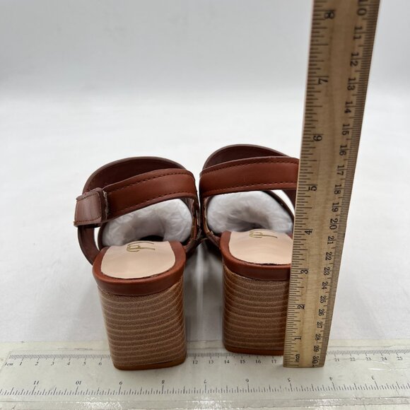 FYS Chocolate Square Toe Chunky Heels Ankle Strap Sandals Party Prom Summer Shoe - Picture 5 of 8